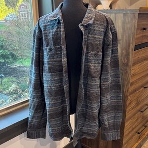 NWT O'Neill Charcoal and Gray Striped Shirt XL